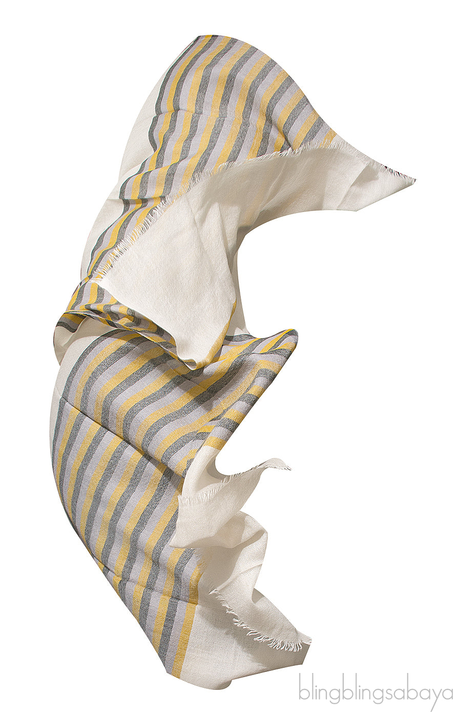 Stripe Print Off-white Stole