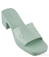 Pastel Green Rubber Slide Sandals