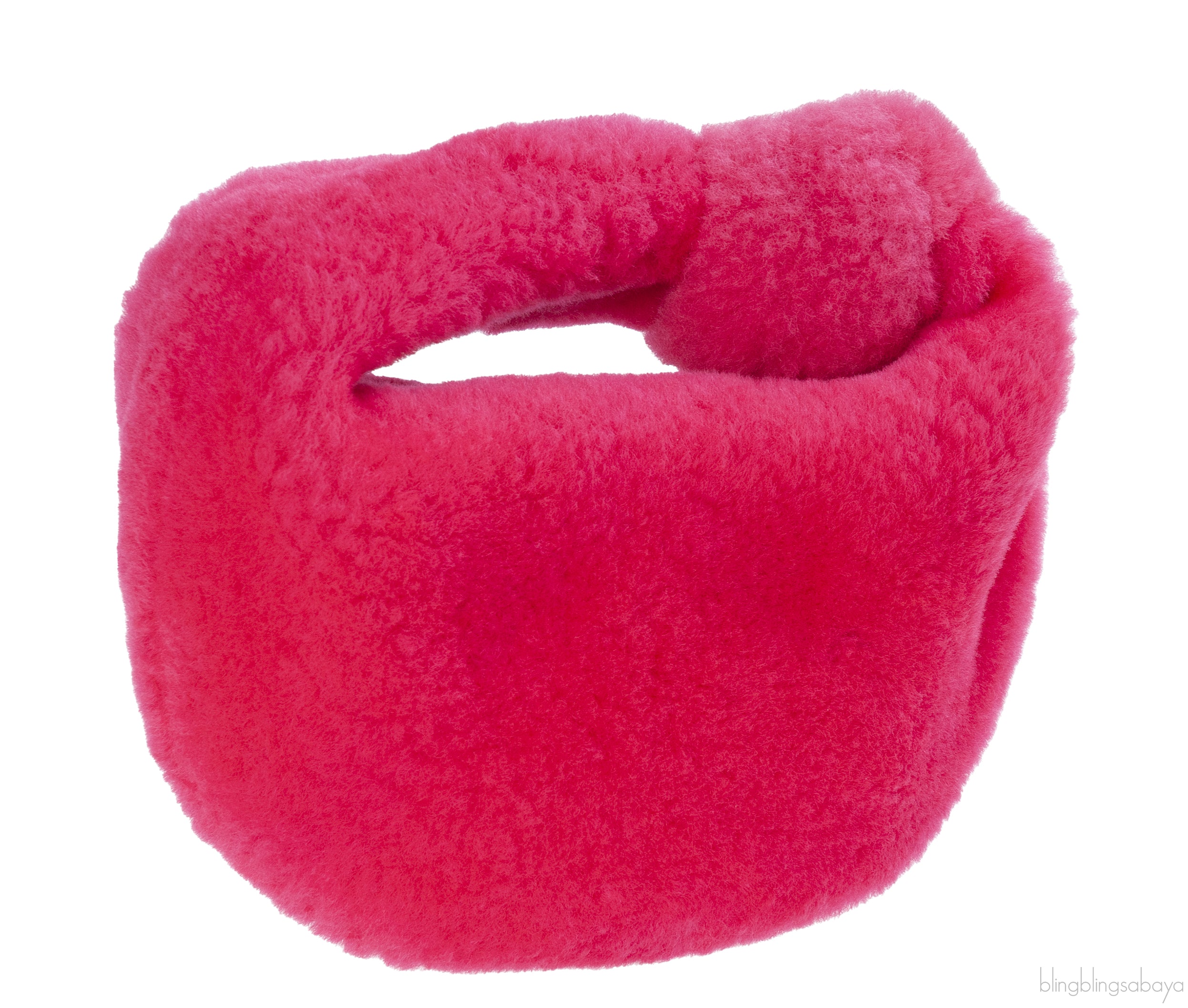 Bottega Veneta Jodie Mini Knotted Shearling Tote Pink