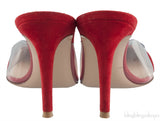 Red Suede & PVC Slide Mule