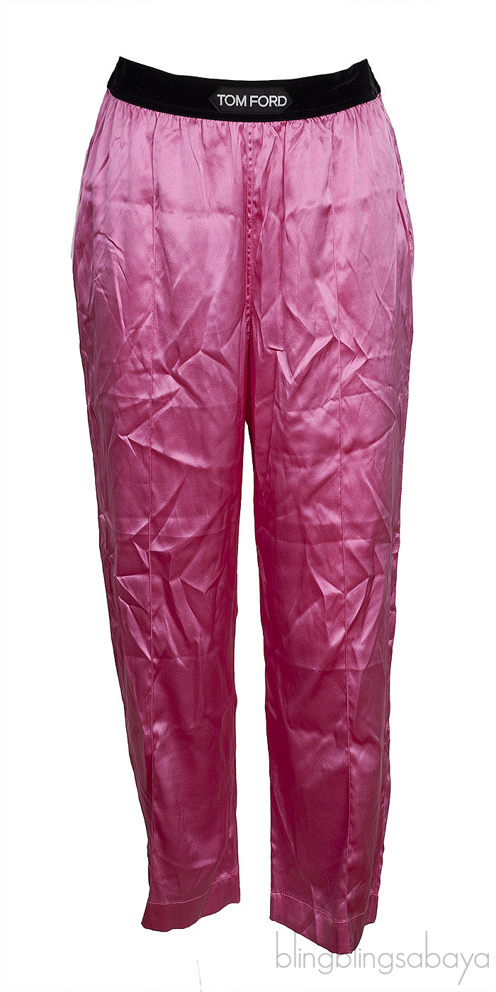 Light Pink Cashmere Satin Blend Sweatshirt & Silk Trouser