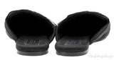 Black Quilted Satin Heart Slipper