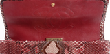 Chanel Classic Jumbo Burgundy Python Flap Bag