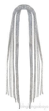 Long Crystal Hairpiece Silver