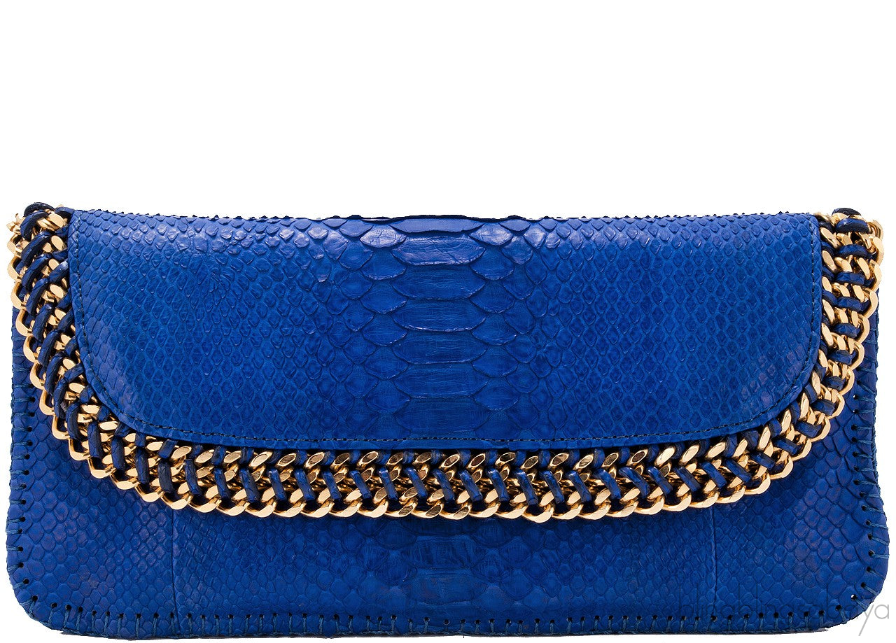 Blue Electric Python Clutch