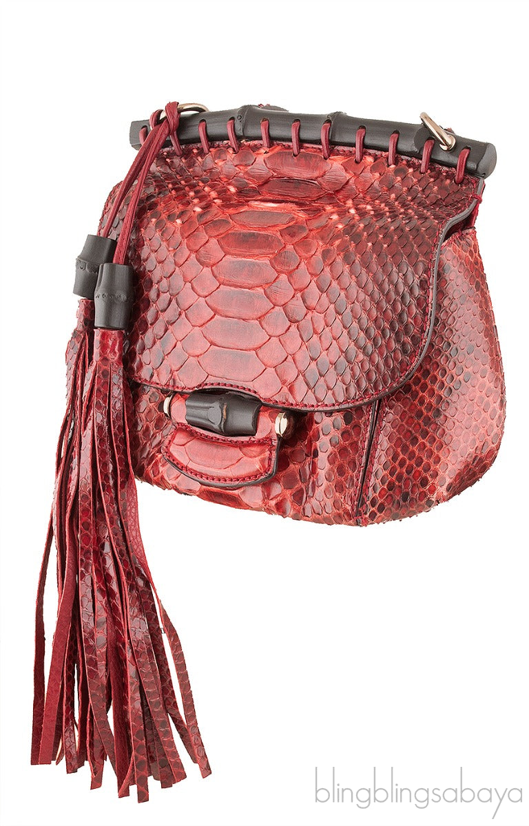 Gucci Red Python Nouveou Mini Shoulder Bag