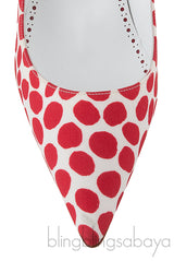 Polka Dot Pointed Toe Heels