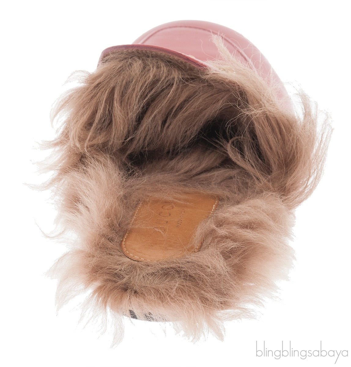 Pink Princetown Fur Slide