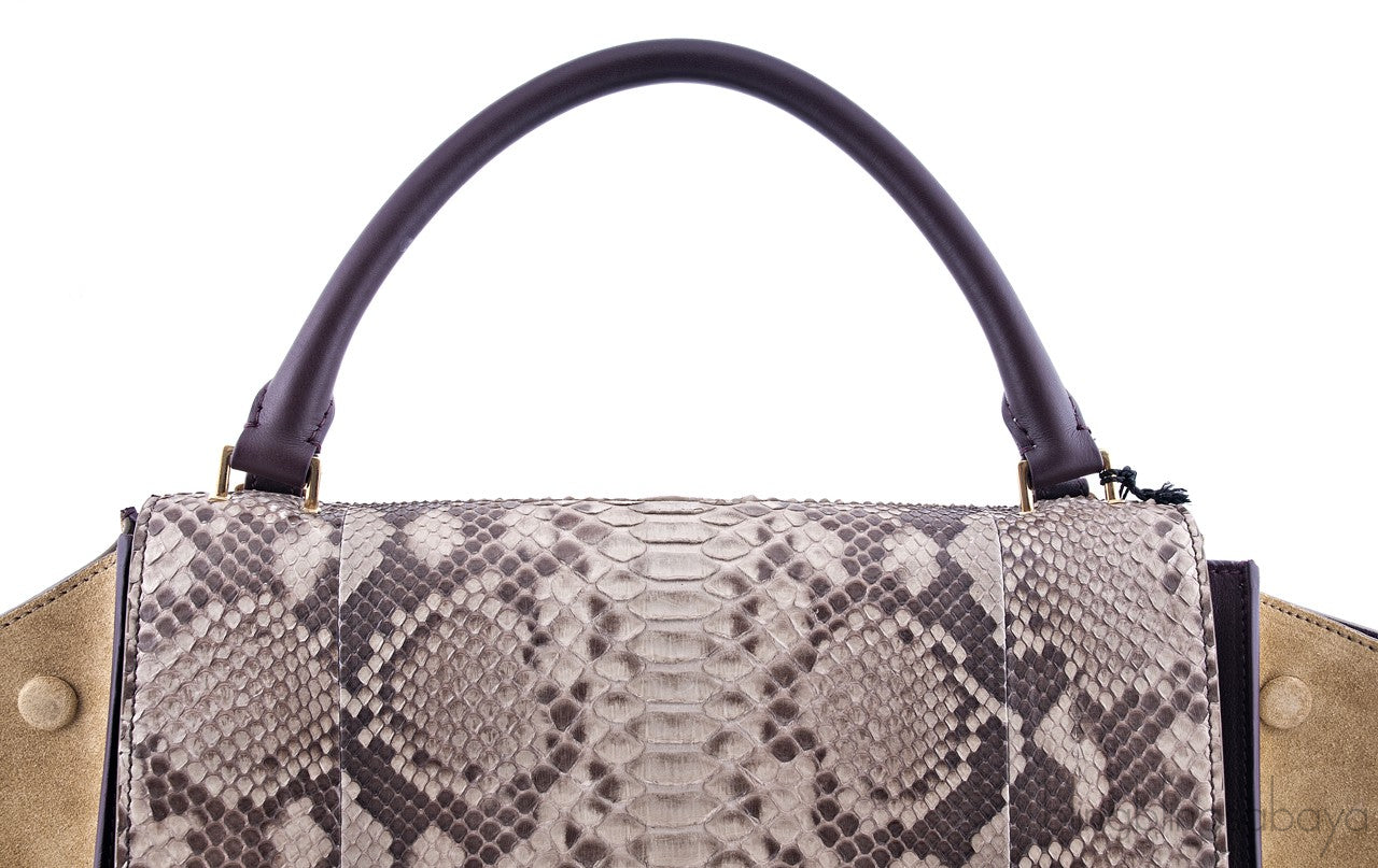 Tri color Python Trapeze Bag