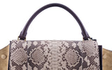 Tri color Python Trapeze Bag