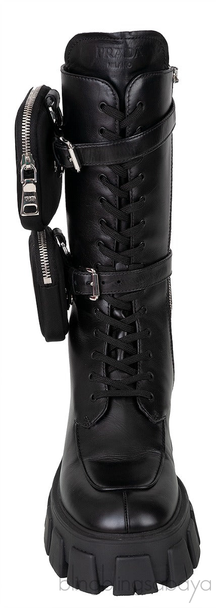 Black Monolith Leather Boots