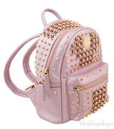 Pink Metallic Embellished Backpack