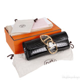 Egee Black Crocodile Clutch GHW