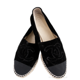 Chanel Velvet CC Cap Toe Espadrille