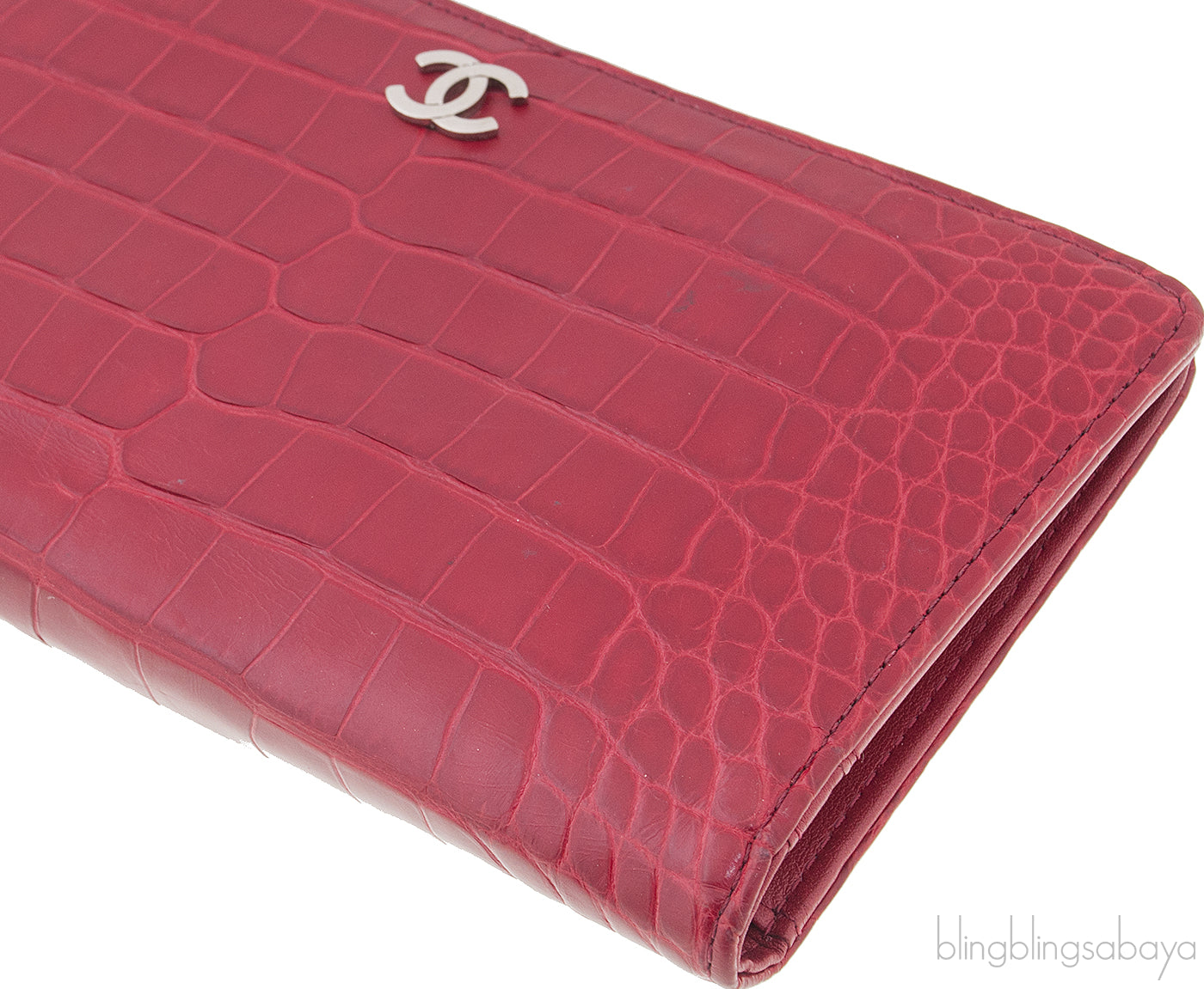 CC Red Crocodile Bi-fold Wallet