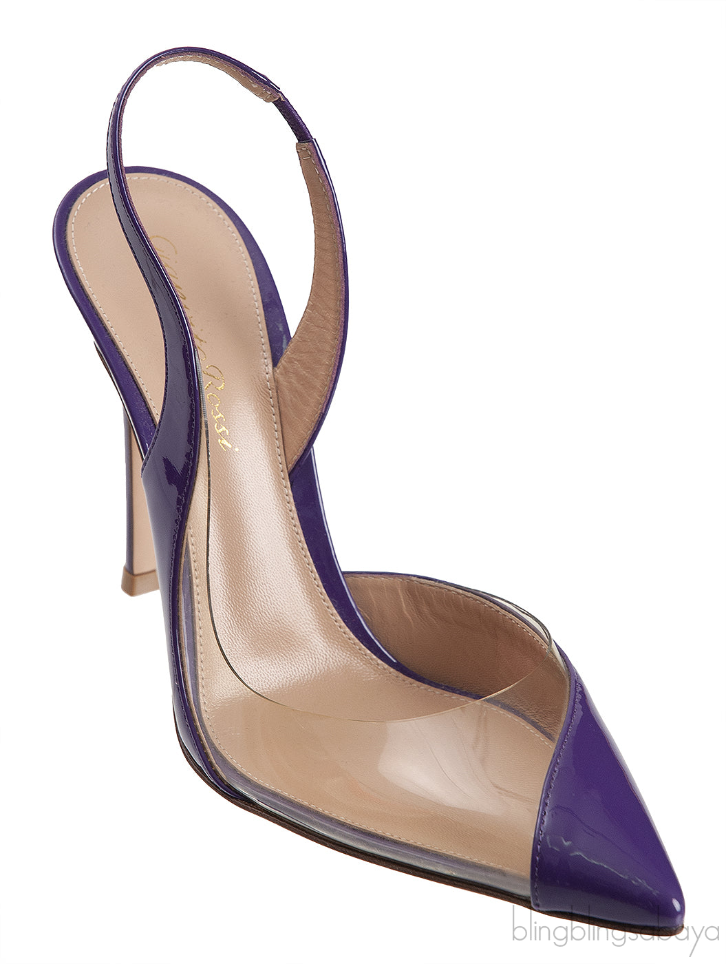 Purple PVC Slingback Pump
