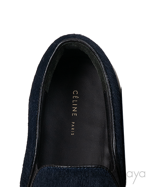 Celine Navy Blue Pony Sneakers