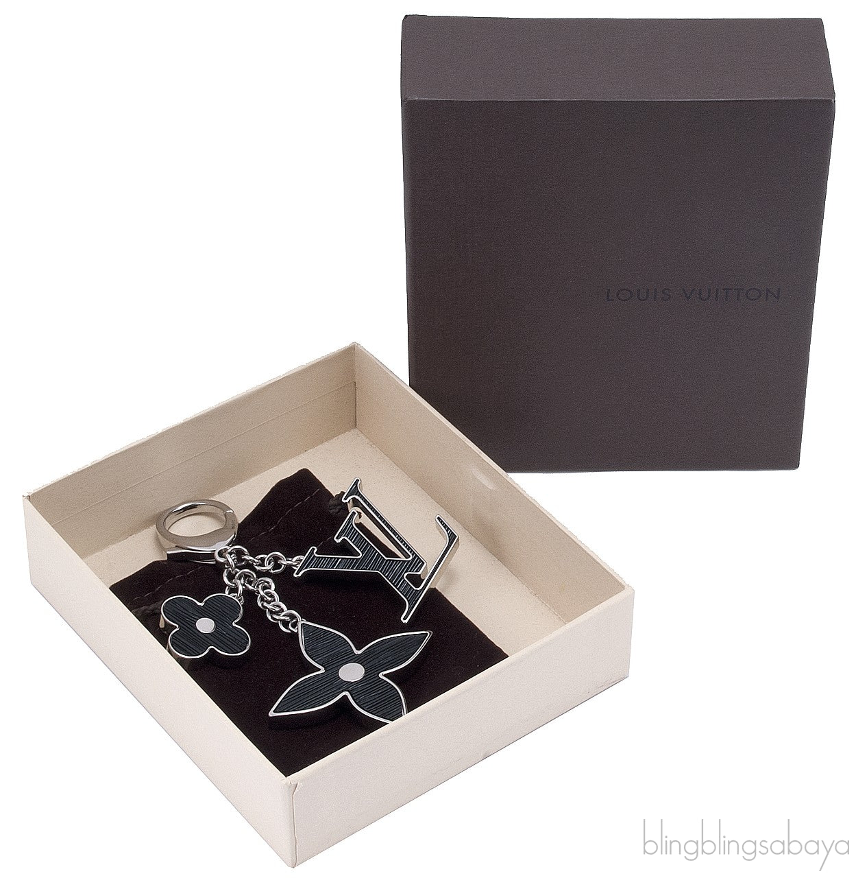 Louis Vuitton Black Fleur D'Epi Bag Charm