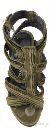 Moss Green Strappy Gladiator Sandals