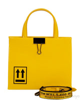 Yellow Patent Mini Box Bag