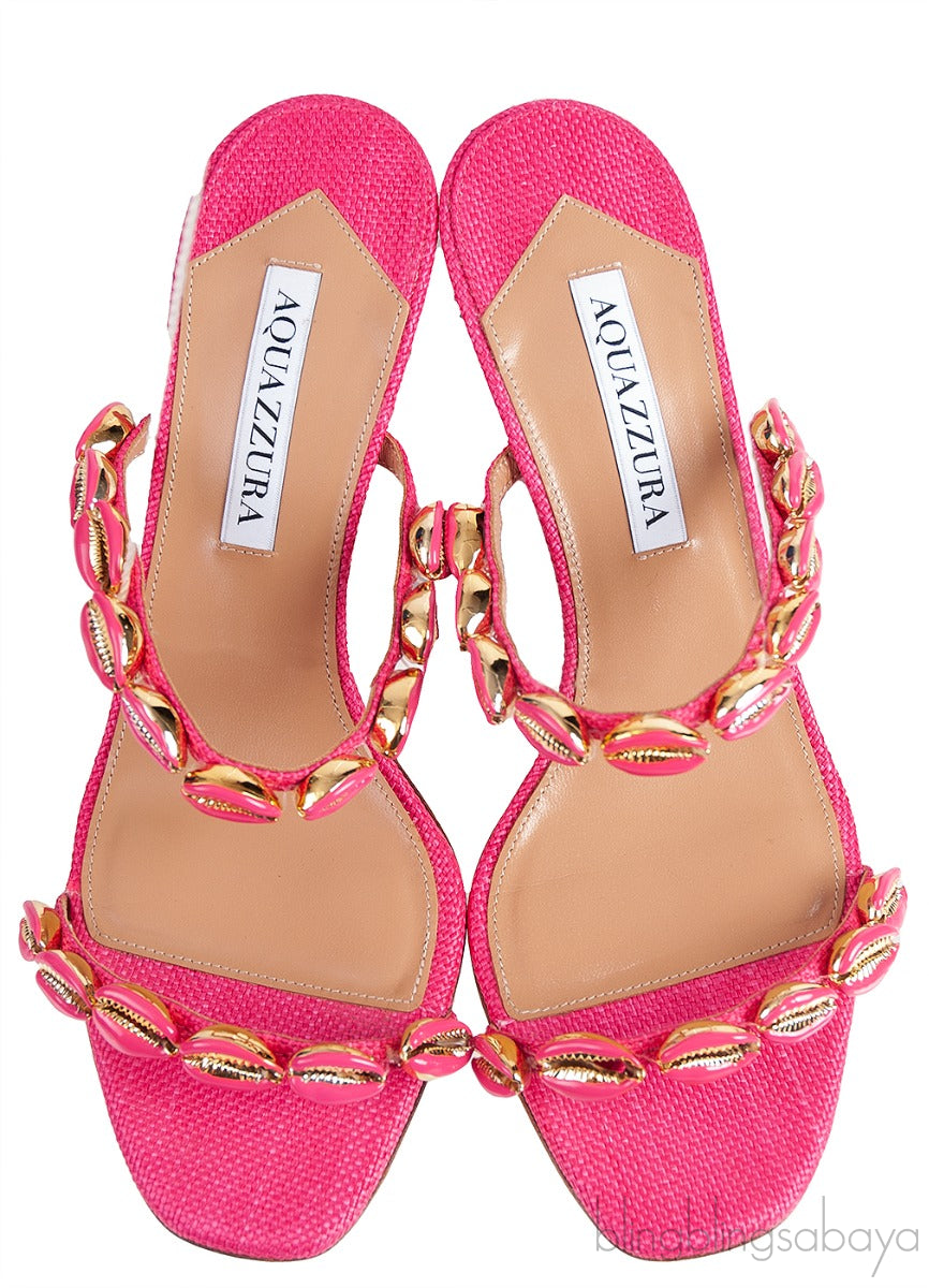 Off to Bali 75 Shell Emb Raffia Sandals