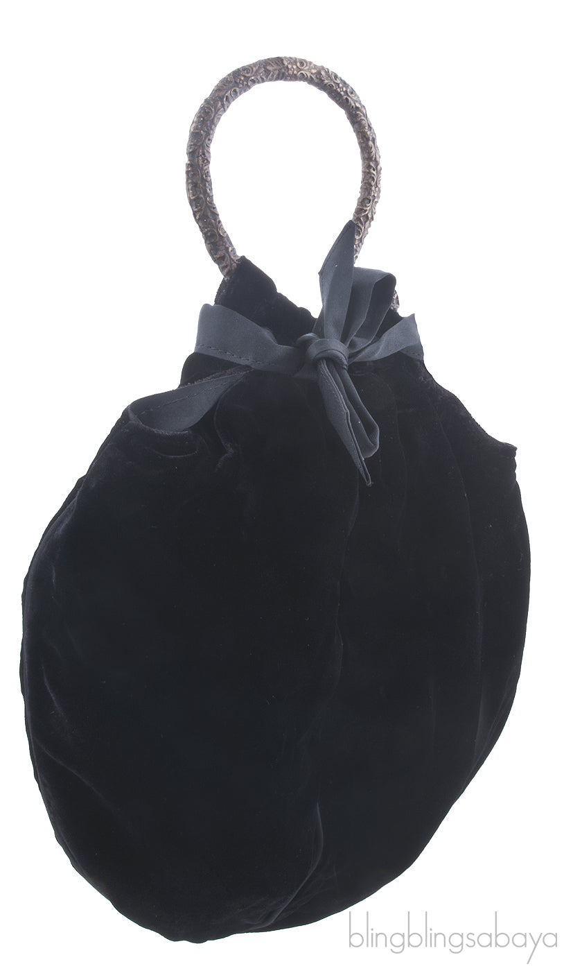 Black Velvet Handle Bag*