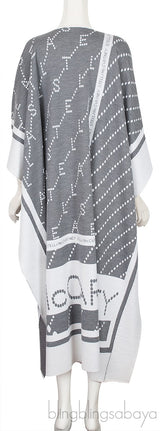 Logo Print Stretch Wool Cape