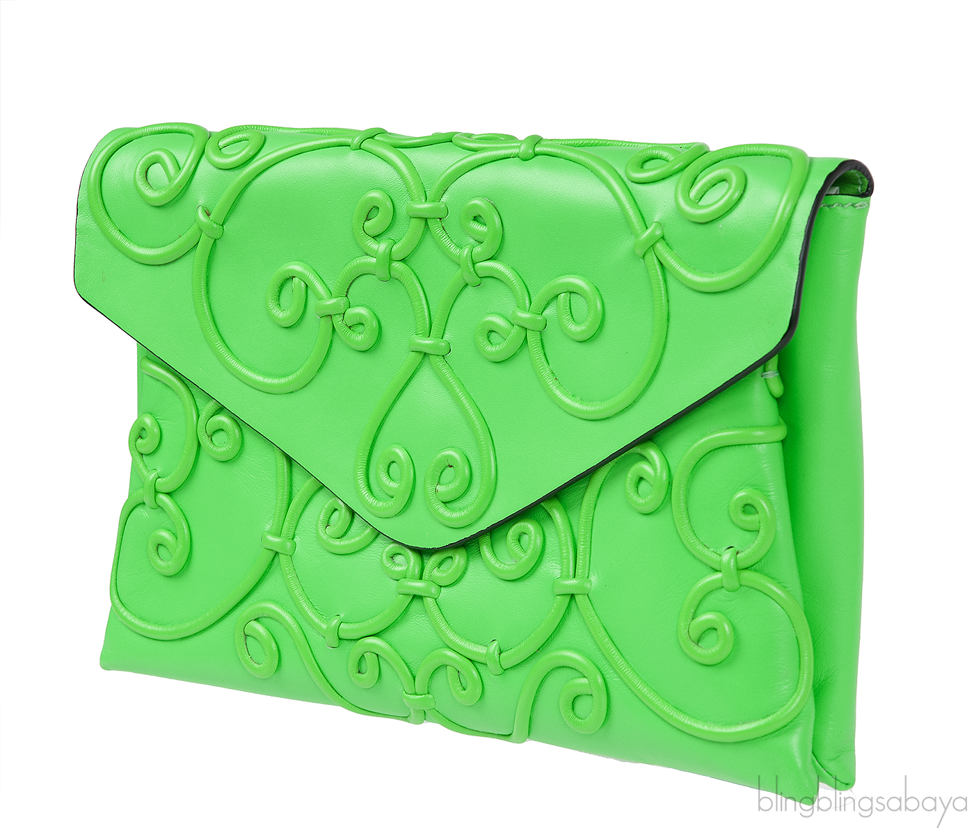 Intrigate Envelope Clutch Neon Green