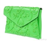 Intrigate Envelope Clutch Neon Green