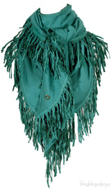 Triangular Fringed Cashmere Shawl