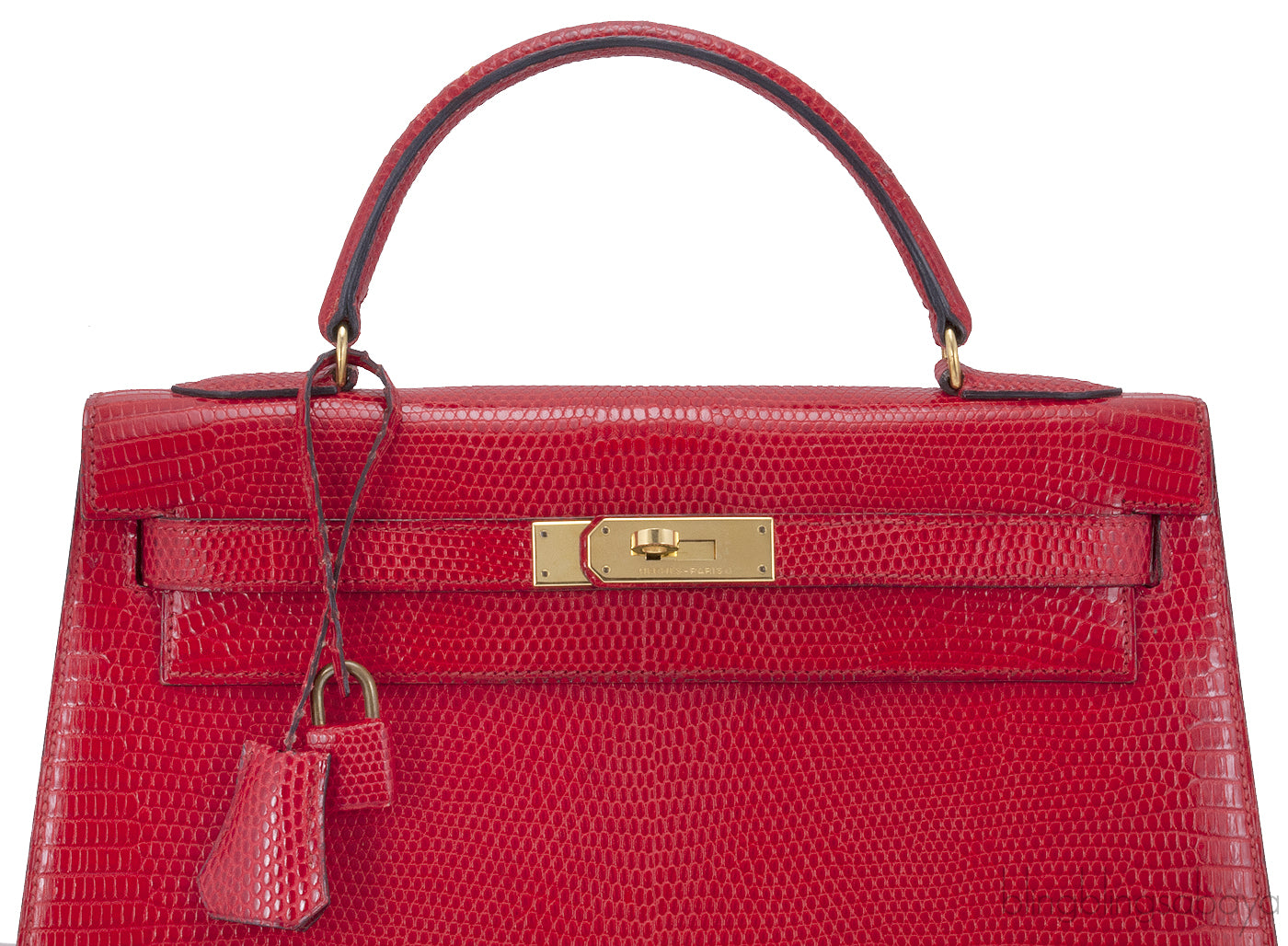 Kelly 32 Vintage Red Lizard Sellier