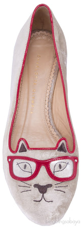 Kitty Sunglasses Beige Flat Shoes