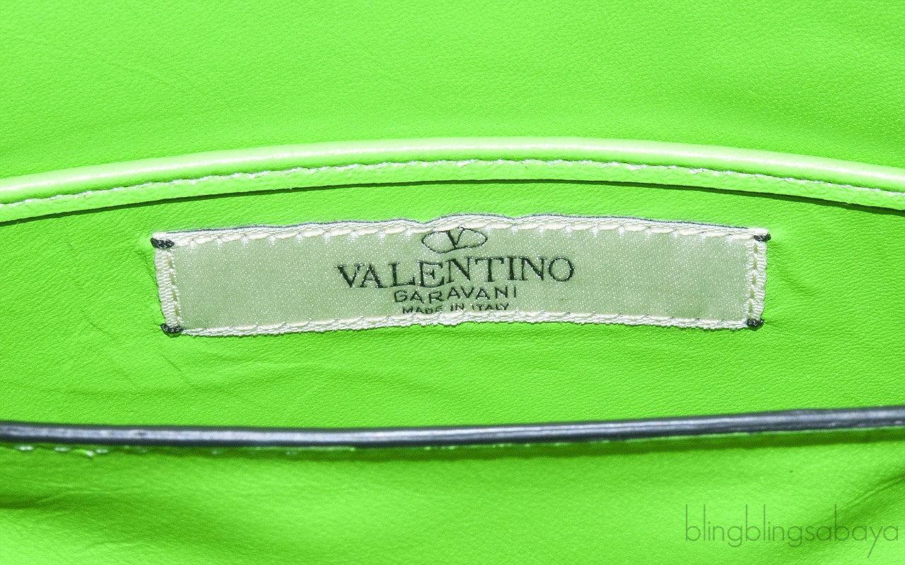 Intrigate Envelope Clutch Neon Green
