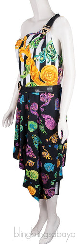 Printed One Shoulder Mini Dress
