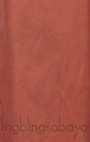 Brown Leather Midi Skirt