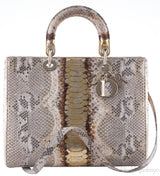 Lady Dior Natural & Gold Python*