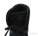 Louis Vuitton Blue & Black Monogram Wedge Boots