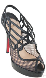 Black Mesh Strappy Pump