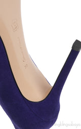 Purple Jaipur Embellished Suede Pumps