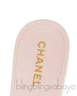 Pink Camellia Rubber Logo Mules