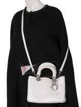 Christian Dior Diorissimo Metallic White Mini Tote Bag