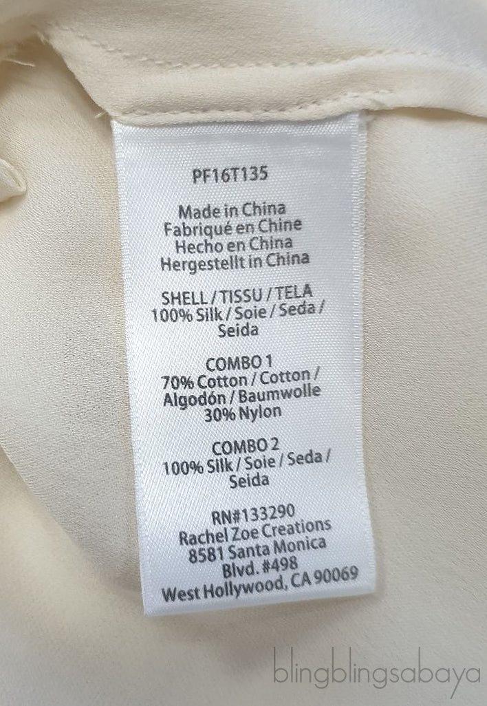 Ecru Silk Peplum Blouse