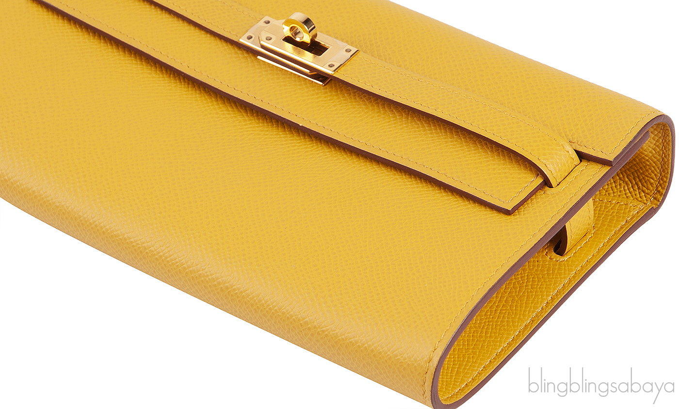 Kelly To Go Bag Wallet Jaune Ambre