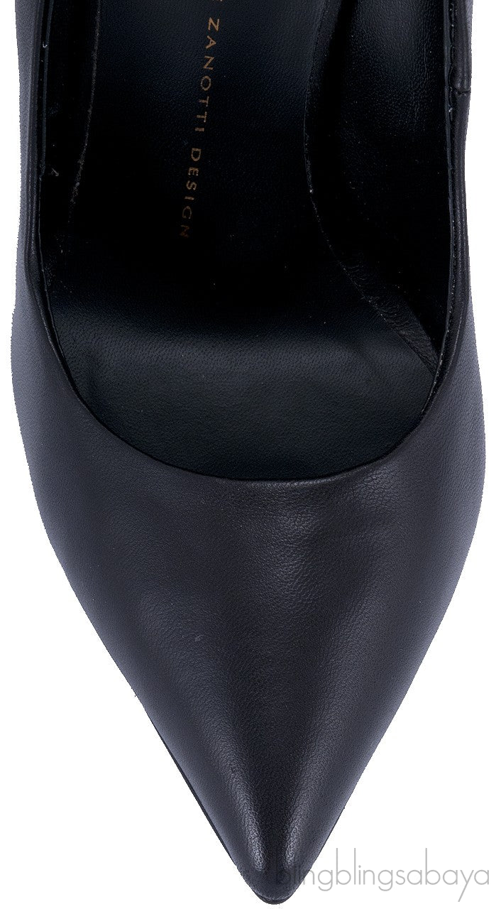 Black Ester Zipper Pumps