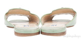 Pastel Green Crystal Open Toe Slide Sandals 38