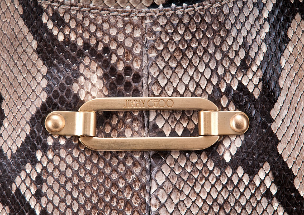 Natural Python Shoulder Tote