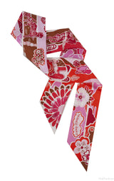 \"Bingata\" Fuchsia Silk Twilly