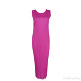 Fuchsia Sleeveless Midi Dress