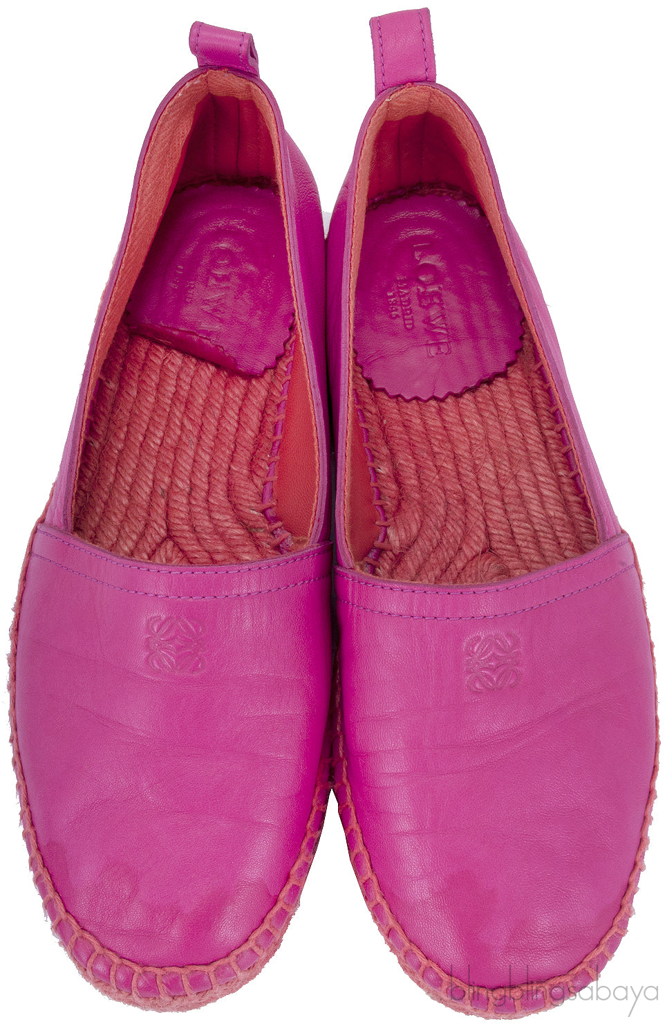Fuchsia Pink Leather Espadrille