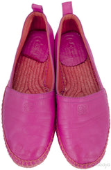Fuchsia Pink Leather Espadrille